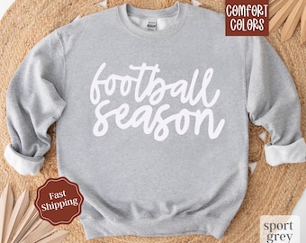 Sweatshirt voetbalseizoen, sweater wedstrijddag, voetbalshirt met ronde hals, shirt voetbalwedstrijddag, voetbaltrui zondag, trui voetbalvrouw