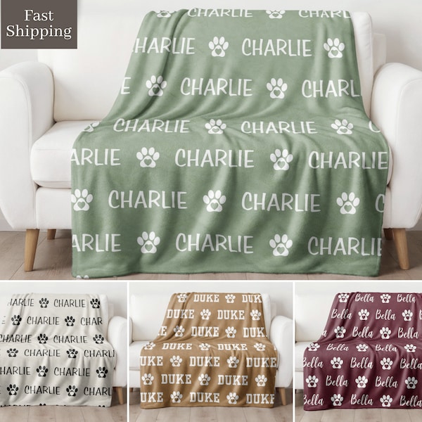 Custom Dog Blanket, Personalized Dog Blanket, Dog Name Blanket, Personalized Dog Lover Gift, Custom Pet Blanket Custom Dog Birthday Gift