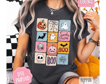 Comfort Colors® Halloween Collage Shirt, Retro Halloween Shirt, Spooky Season Ghost Tee, Halloween Cute Outfit, Trendy Halloween Gift