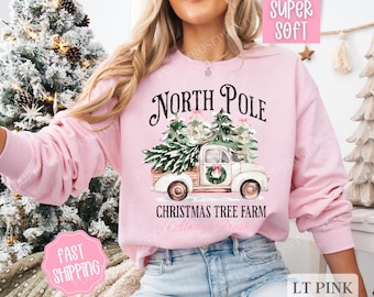 North Pole Christmas Tree Farm Sweatshirt, Christmas Sweater