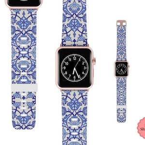 Floral Band Apple Watch, Floral Watch Band, custom watch band, silicone watch band, Gift For Her