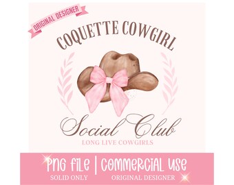 Cowgirl Social Club Png, Cowgirl Hat Png, Cowboy Hat with Bow png, Western Png, Pink Bow Aesthetic Png, Coquette Cowgirl Hat Png