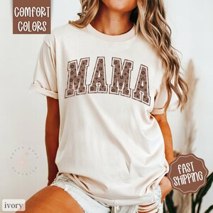 Camisa Varsity Letter Mama Comfort Colors, Camiseta para mãe, Presente para mãe, Presente para dia das mães, Presente para esposa