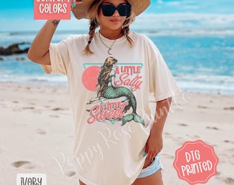 Sweet and Salty Mermaid Shirt Comfort Colors, Summer TShirt, Trendy Women's Tee, Oversized Beach Tee, Cute Vacation TShirt, Gift for Her