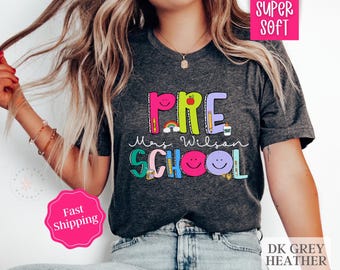 Personalized Preschool Teacher Shirt,  Preschool Team Shirts, Gift For Preschool Teacher Appreciation Gift, Custom Pre K Teacher TShirt