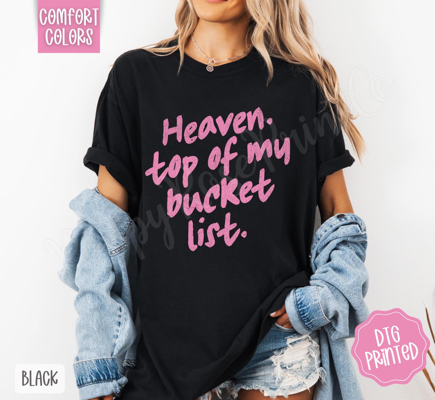 Heaven Top of My Bucket List Comfort Colors, Trendy Religious Women's Tshirt,  Faith Shirt, Religious Christian Gift, Cute Worship Shirt