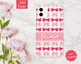 Coquette Phone Case, Custom Phone Case, Personalized Phone Case with name, Bow Phone Case, Cell Phone Case, Cute Phone Case, Gift for Her