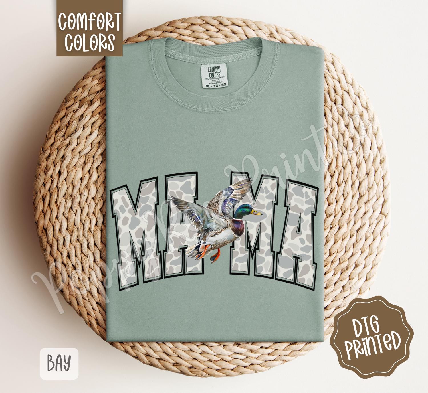 Camo Duck Mama Shirt Comfort Colors, Trendy Hunting Tee, Cute Women's Tshirt, Hunting Wife TShirt, Camouflage Mom Shirt, Gift for Her