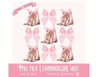 Coquette Cowgirl Boots Png, Cowgirl Png, Boots with Bow Png, Western Png, Pink Bow Aesthetic Png, Coquette Cowgirl Boots, Cowboy Boots Png
