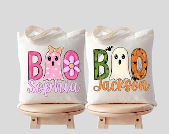 Personalized Trick or Treat Bag, Custom Halloween Bag, Halloween Tote, Kids Halloween Bag with Name, Custom Trick-or-Treat Bags