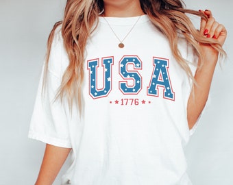 Comfort Colors® Retro Star USA Graphic Tee, Comfort Colors 4th of July Graphic Tee, Star American Graphic Tee, Retro USA Comfort Color Shirt