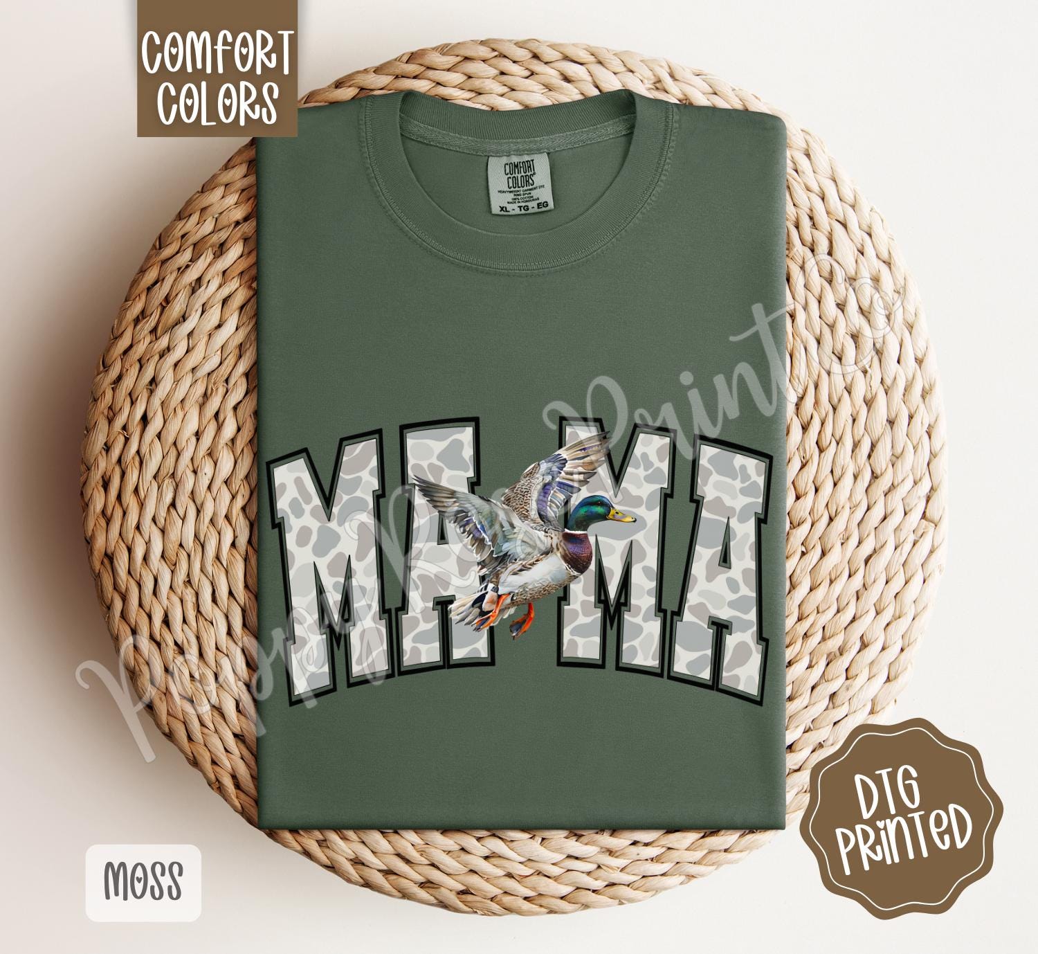 Camo Duck Mama Shirt Comfort Colors, Trendy Hunting Tee, Cute Women's Tshirt, Hunting Wife TShirt, Camouflage Mom Shirt, Gift for Her