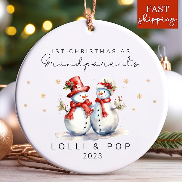 Personalized First Christmas As Grandparents Ornament 2023 , Custom First Christmas as Grandparents Keepsake , Grandparent Christmas Bauble