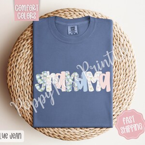 Floral Grandma Comfort Colors Shirt, Cute Spring Grandma Tshirt, Coquette Grandmother Tee, Flower Grandma Bow Sweatshirt, Mother&#39;s Day Gift