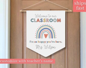 Custom Teacher Door Sign, Classroom Door Decor, Teacher Name Sign ...
