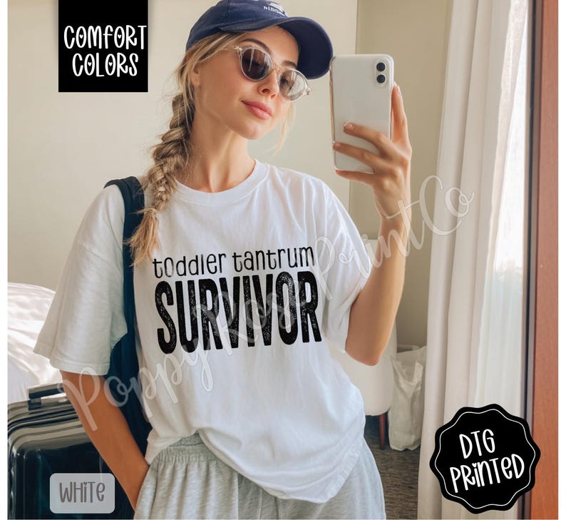 Toddler Tantrum Survivor Shirt Comfort Colors, Trendy Mom Tee, Funny Parent Shirt, Mom Life TShirt, Mother's Day Gift, Gift for Mom