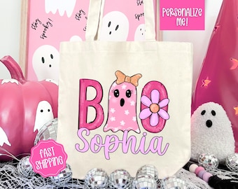 Personalized Trick or Treat Bag, Custom Halloween Bag, Halloween Tote, Kids Halloween Bag with Name, Custom Trick-or-Treat Bags