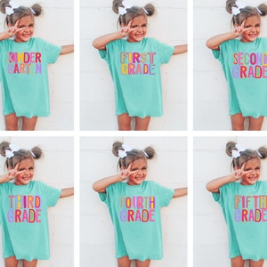 Custom Back to School Kids Shirt With Grade, Girl Back to School Toddler Tee, Custom Grade Shirt, 1st Day of School, Custom School Shirt