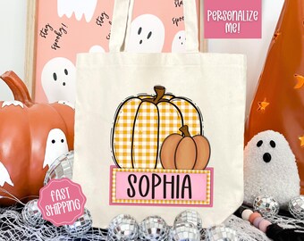 Personalized Trick or Treat Bag, Custom Halloween Bag, Halloween Tote, Kids Halloween Bag with Name, Custom Trick-or-Treat Bags