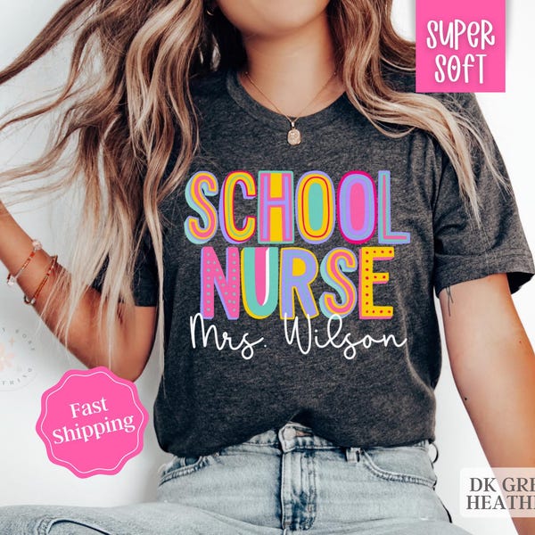 Custom School Nurse Shirt, School Nurse TShirt, School Nurse Gift, Back To School, School Nurse Tee, Back To School, Retro Nurse Shirt
