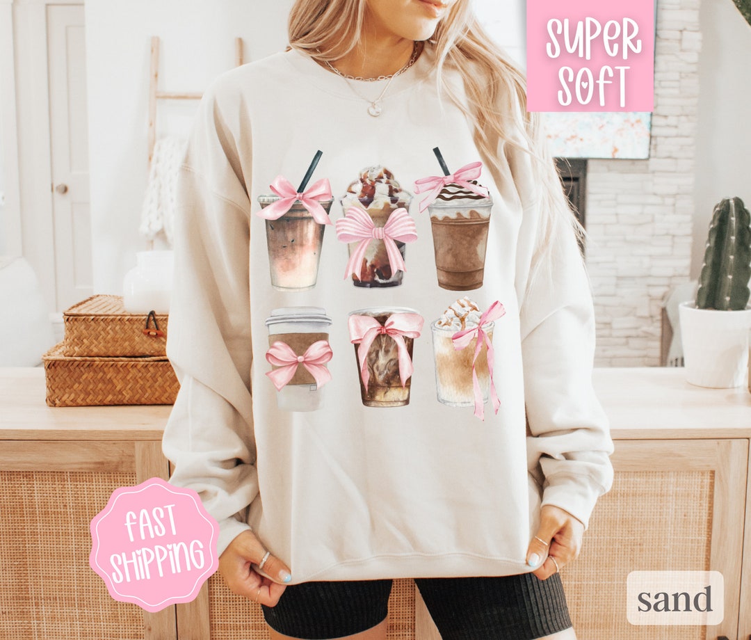 Iced Coffee Sweatshirt, Coffee Lover Shirt, Coquette Clothing, Cute ...