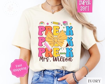 Personalized PRE-K Teacher Shirt, PRE K Teacher Team Shirts, Gift For PRE K Teacher Appreciation, Custom Preschool Teacher TShirt,