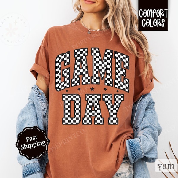 Camisa a cuadros con colores cómodos para el día del juego, camiseta retro para el día del juego, estilo para el día del juego, camiseta de fútbol para el día del juego, camiseta para el día del juego