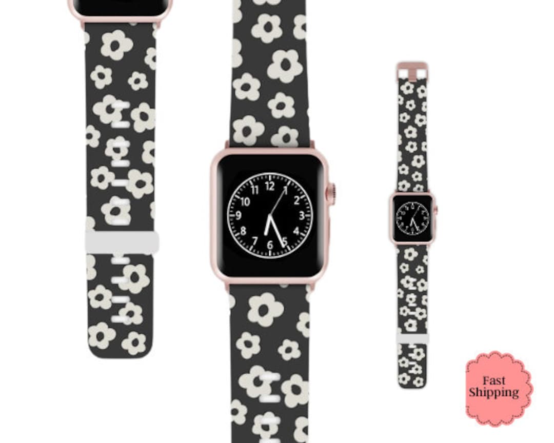 Floral Band Apple Watch, Floral Watch Band, Custom Watch Band, Silicone
