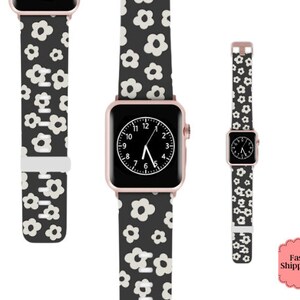 Floral Band Apple Watch, Floral Watch Band, custom watch band, silicone watch band, Gift For Her