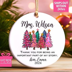 Adorno navideño personalizado para profesores, adornos para profesores, regalo de Navidad para profesores, regalo de vacaciones para profesores, recuerdo de regalo personalizado para profesores
