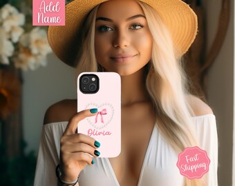 Personalized Phone Case, Custom Phone Case, Coquette Phone Case with name, Bow Phone Case, Cell Phone Case, Cute Phone Case, Gift for Her