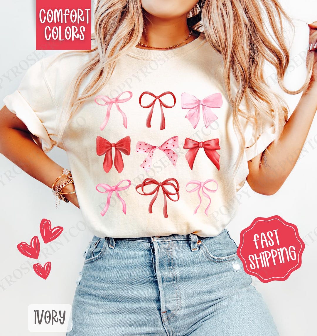 Valentine Bow Graphic Plus Heavy Cotton Tee