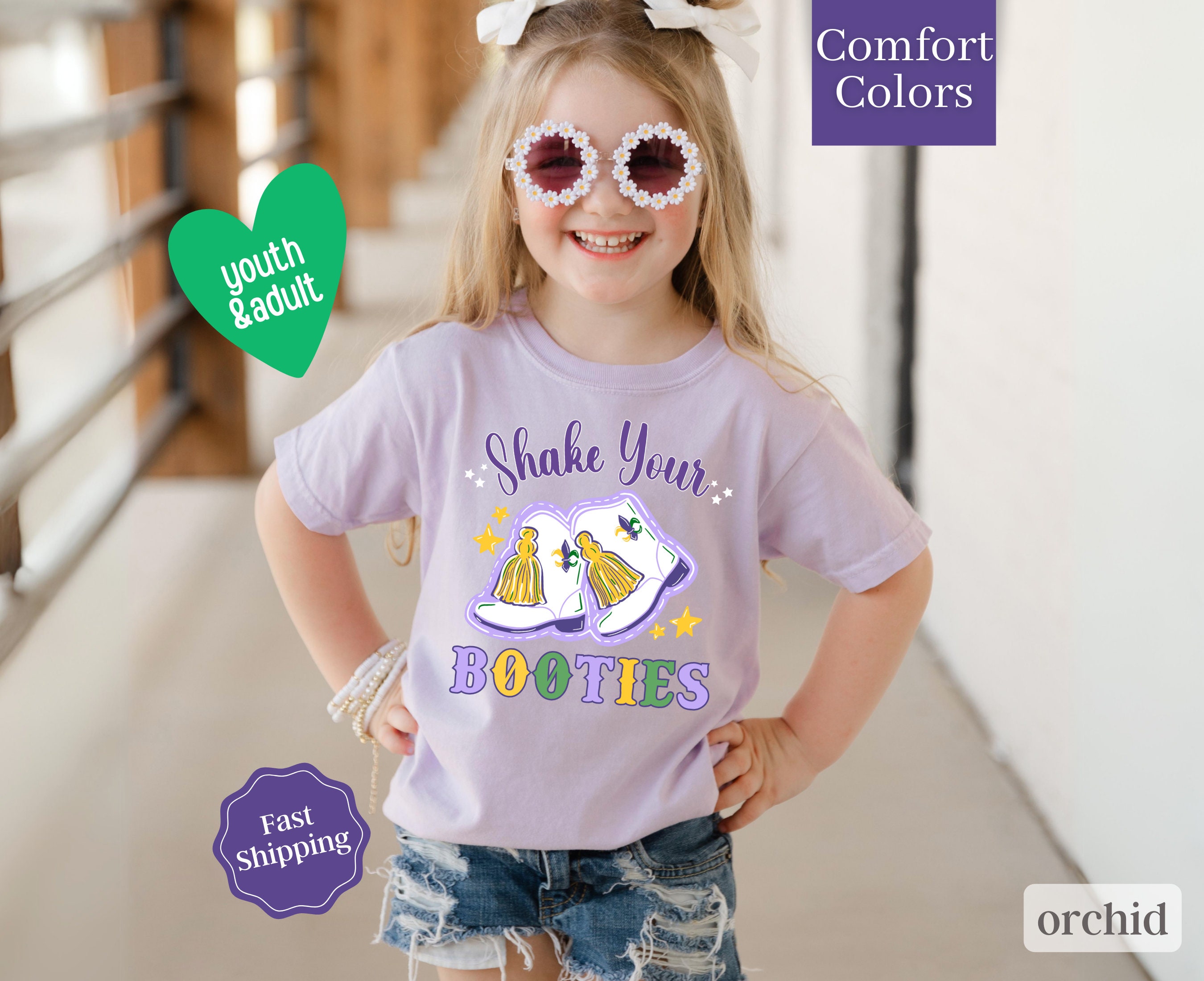 Mardi Gras Kids Shirt, Girls Mardi Gras Tshirt, Toddler Mardi Gras