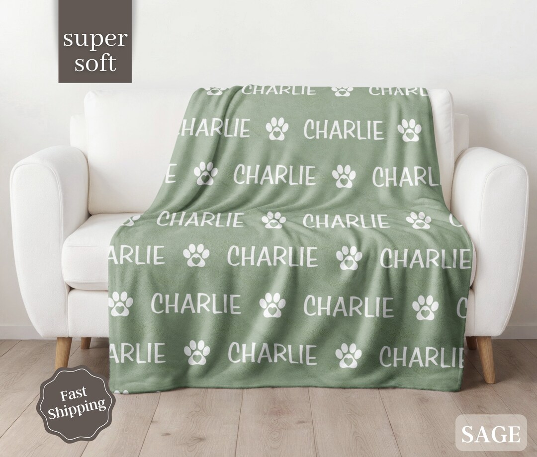 Personalized Dog Blanket, Custom Dog Blanket, Dog Name Blanket