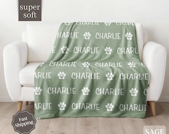 Personalized Dog Blanket, Custom Dog Blanket, Dog Name Blanket, Personalized Dog Lover Gift, Pet Blanket Customized Name Blankets for Dog