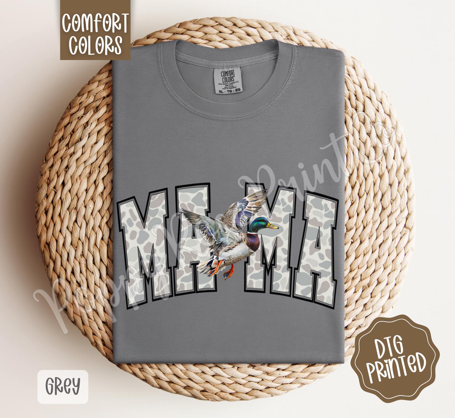 Camo Duck Mama Shirt Comfort Colors, Trendy Hunting Tee, Cute Women's Tshirt, Hunting Wife TShirt, Camouflage Mom Shirt, Gift for Her