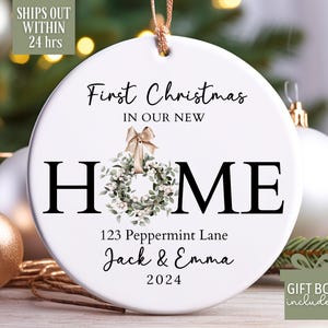 New Home Ornament, New Home Christmas Ornament 2024, Wreath New House Ornament, First Christmas in our New House 2024, Closing Gift New Home