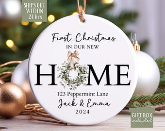 New Home Ornament, New Home Christmas Ornament 2024, Wreath New House Ornament, First Christmas in our New House 2024, Closing Gift New Home