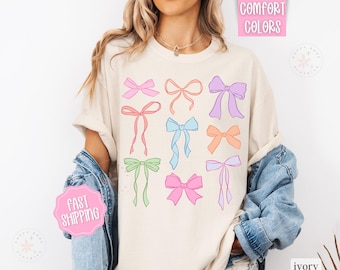 Coquette Bows Comfort Colors Shirt, Pink Bow Shirt, Coquette Bows Shirt, Girlie Girl, Coquette Aesthetic, Bow Collage Tshirt, Soft Girl Era