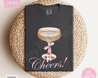 Cheers Comfort Colors Shirt, New Years Shirt for Women, Happy New Years Tee, New Year Party Shirts For Women, Cute Champagne Crewneck