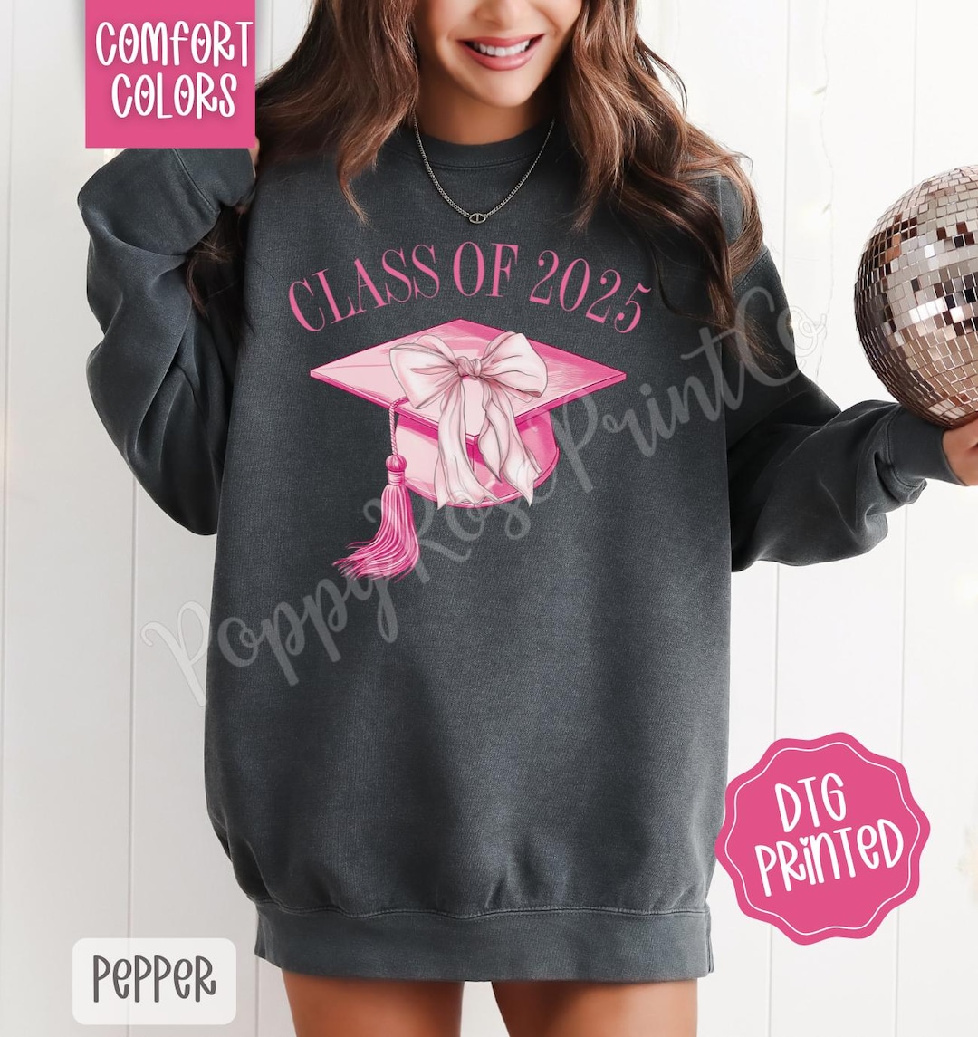 Spring Graduation Sweater Pink Graduation Comfort Colors Sweatshirt, Cute Senior Sweater ...