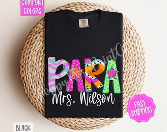 Comfort Colors® Personalized Para Shirt, Custom Paraprofessional Shirt, Cute Elementary Specials Shirt, Teacher Appreciation Gift, SpEd Tee