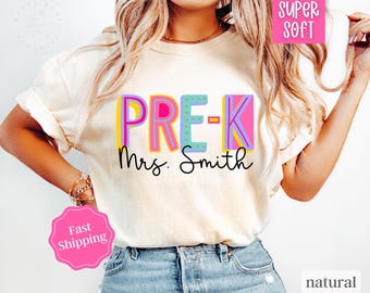 Personalized Pre K Shirt, PreK Teacher Shirt, Pre-K Shirt Preschool Crew, Pre k Squad, Cute Preschool Team Teacher Shirts