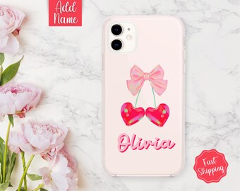 Coquette Phone Case, Custom Phone Case, Personalized Phone Case with name, Bow Phone Case, Cell Phone Case, Cute Phone Case, Gift for Her