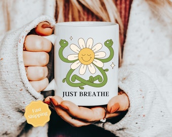 Meditate Gift, Yoga gift, Positive Coffee Mug, Inspirational Gift for Anxiety, Motivational Gift for Encouragement, Anxiety Relief Gift