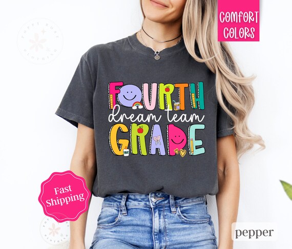 レディースファッション Fourth Grade Teachers Rainbow Back To School 4th Grade Squad T-Shirt Amazon.com: Rainbow 4th Grade Squad Teacher Student Kids