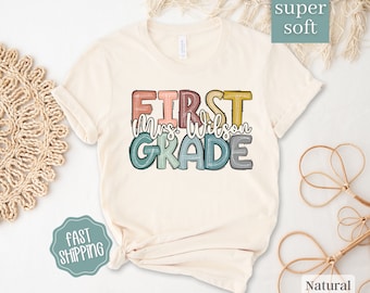 Boho First Grade Teacher Shirt, Custom First Grade Shirt For Teacher T Shirt, Cute First Grade  T-Shirt for Teacher Gift Personalized