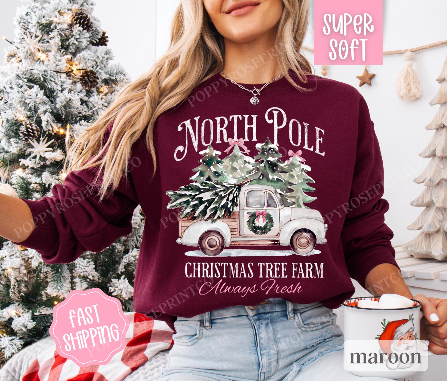 Dresswel Maglione Natalizio Donna Con Albero Di Natale E Scritta, Maniche Lunghe, Girocollo, Vestibilità Relax