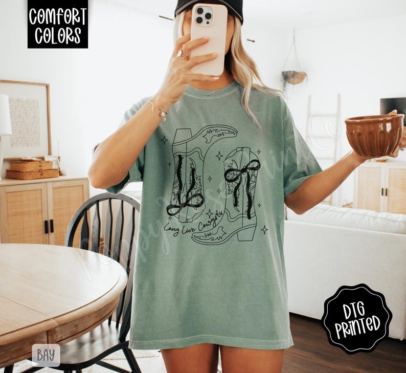 Long Live Cowgirls Shirt Comfort Colors, Trendy Women's Tshirt, Country Music Shirt, Western Cowboy Tee, Cowgirl Boots Shirt, Concert Tee image 8