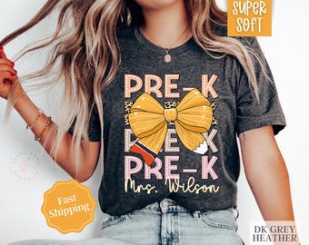 Personalized PRE-K Teacher Shirt, PRE K Teacher Team Shirts, Gift For PRE K Teacher Appreciation, Custom Preschool Teacher TShirt,